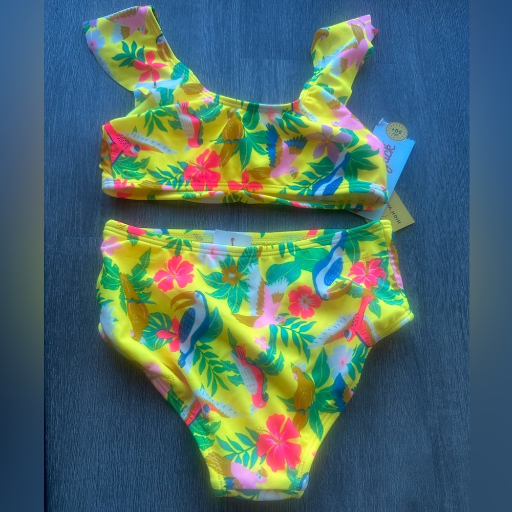 Cat & Jack Vibrant Yellow Floral Bikini